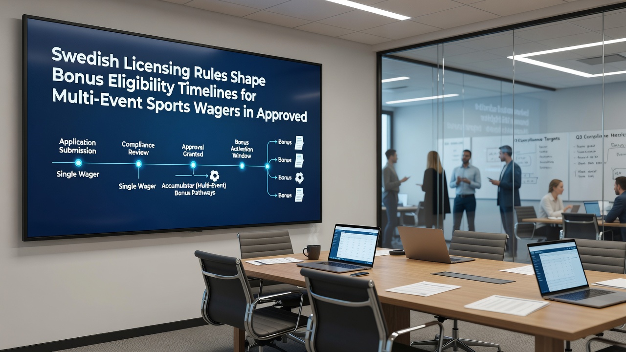 Mobile interface showing bonus eligibility status for a multi-event sports wager under Swedish licensing